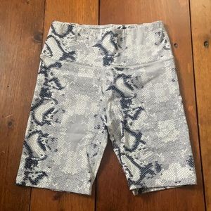Blue Snakeskin-Patterned Bike Shorts Size XS